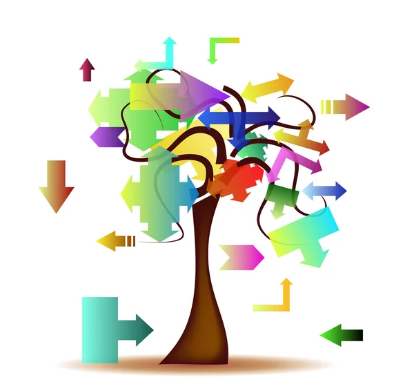 Tree Multidirectional — Stock Vector
