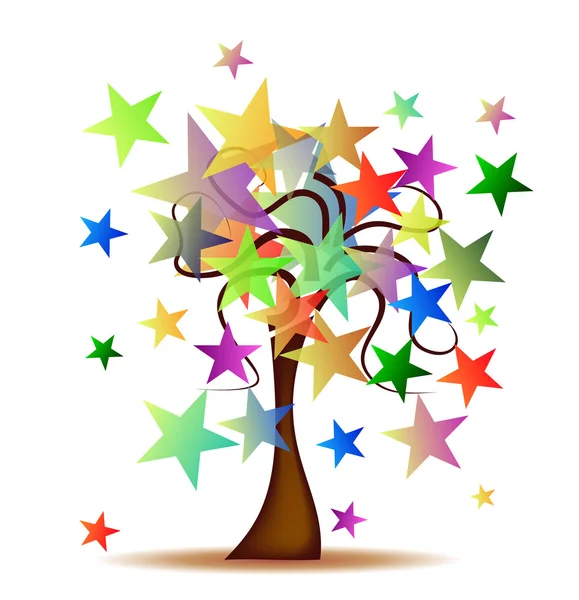 Strom s hvězdami — Stockový vektor
