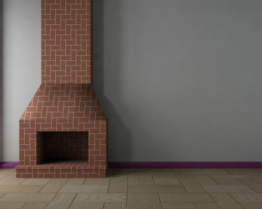 Inside the house with fireplace clipart