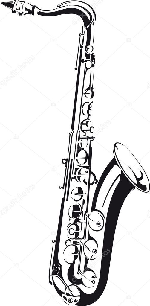 Á Drawing Of Saxophone Stock Drawings Royalty Free Saxophone Pictures Download On Depositphotos