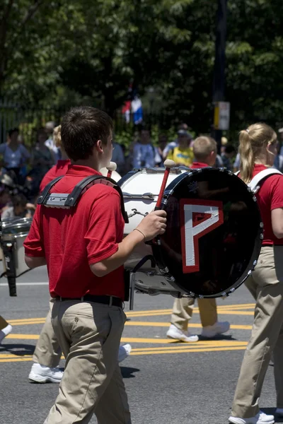 Male band member in 4th of July parade in Washington DC. — Stock Photo, Image