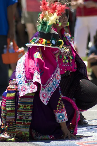 stock image Peruvian dancers in a parade in Washignton DC.