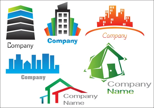 Muestras del logotipo de bienes raíces — Vector de stock