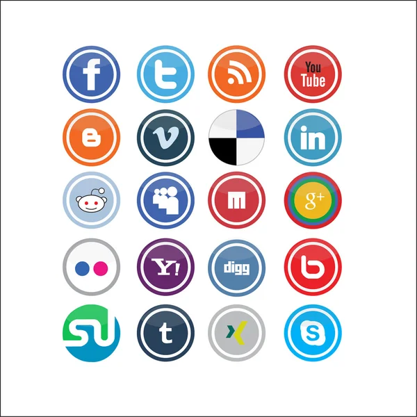 Vector Social Media Icons — Stock Vector © karlos1991 #8100342