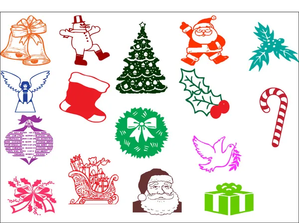 Christmas Icons set — Stok Vektör