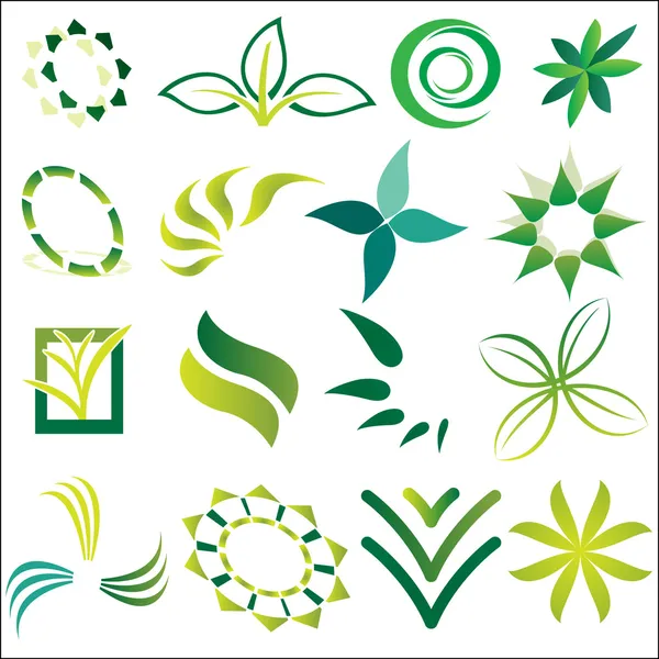 Green Ecological Logos — Stock Vector