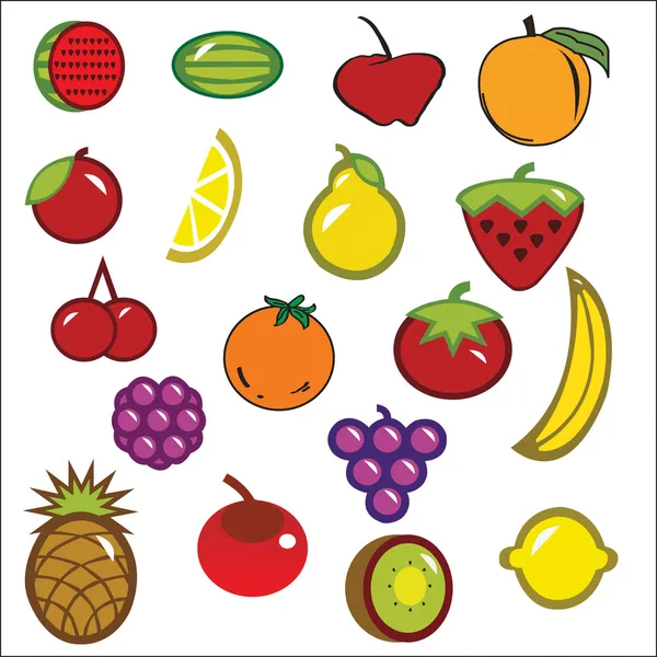 Coleção de frutas vetoriais — Vetor de Stock