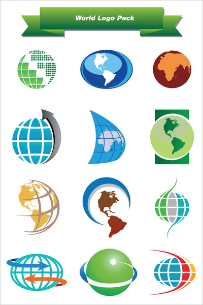 Pacote de logotipo do mundo — Vetor de Stock