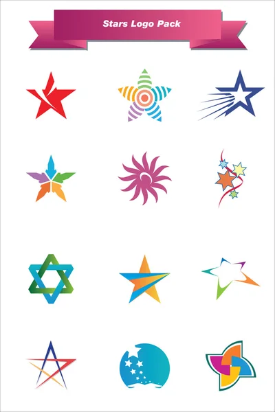 Hvězdy logo pack — Stockový vektor