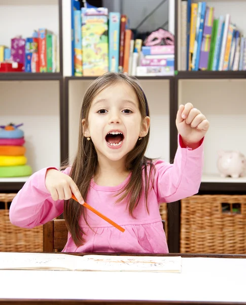Happy preschool girl — Stock Photo, Image