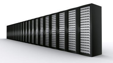 Row of rack servers clipart