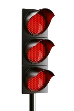 All red traffic light clipart