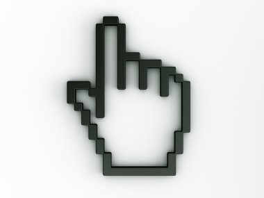 Hand mouse cursor in 3d clipart