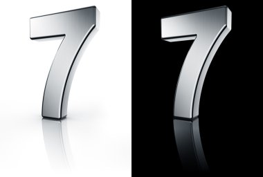 The number 7 on white and black floor clipart
