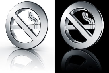 No smoking sign on white and black floor clipart