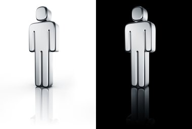 Male sign on white and black floor clipart