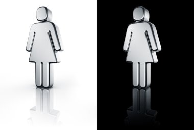 Female sign on white and black floor clipart