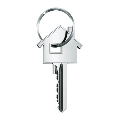 House key in key ring clipart