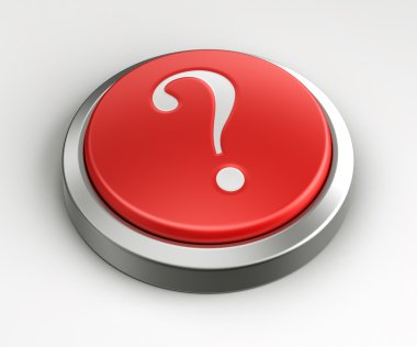 Red button - Question mark clipart