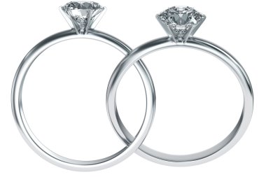 Diamond rings intertwined clipart