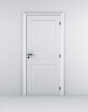 Door in white room clipart