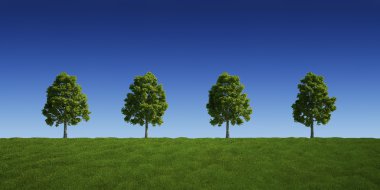 Trees on a row clipart