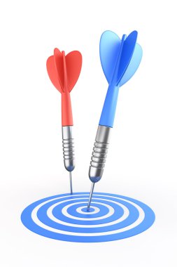 Dart hitting target and one missing clipart