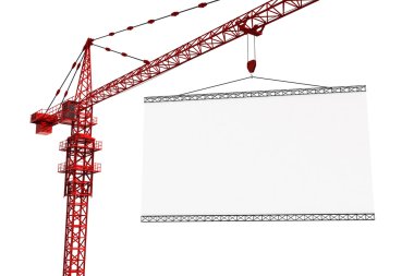 Tower crane with empty sign clipart