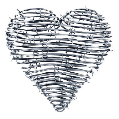 Heart made out of barbed wires clipart