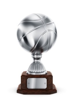 Silver basketball trophy clipart