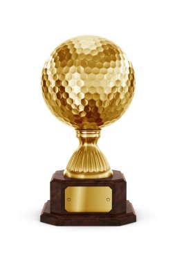 Gold Golf trophy clipart