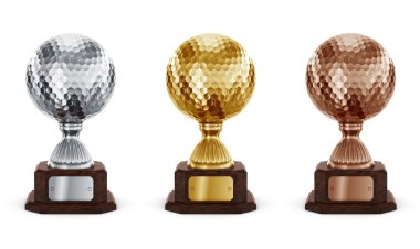 Golf trophys clipart