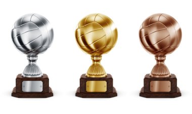 Volleyball trophys clipart