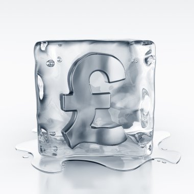 Icecube with pound symbol inside clipart
