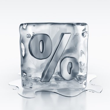 Icecube with percentage symbol inside clipart