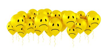 Balloons with sad smiley faces clipart