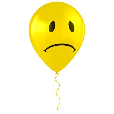 Balloon with sad smiley faces clipart