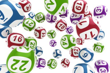 Flying lottery balls clipart