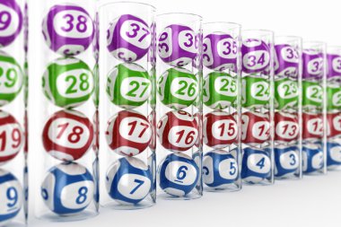 Lottery balls in glass tubes clipart