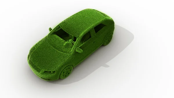 Зеленый травяной автомобиль — стоковое фото