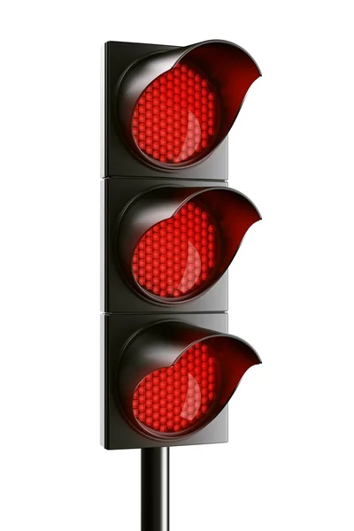 Tüm kırmızı trafik ışığı — Stok fotoğraf