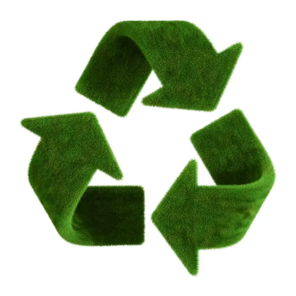 Symbole de recyclage de l'herbe — Photo