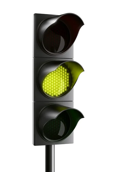 Žluté světlo semaforu — Stock fotografie