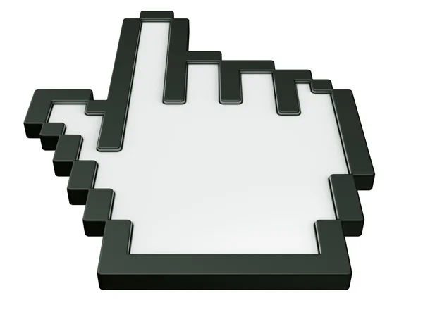 Hand mouse cursor in 3d - no shadows — Stock Photo, Image