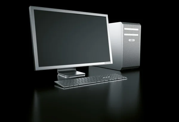 Snygg dator på svart bakgrund — Stockfoto