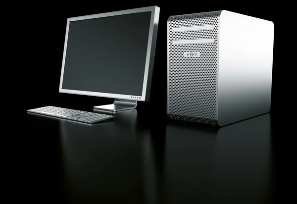 Stijlvol computer op zwarte achtergrond — Stockfoto