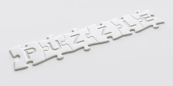 Puzzle pieces with text written on them — Stock Photo, Image