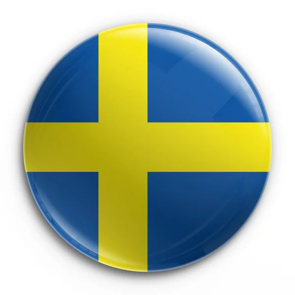 Badge - Svenska flaggan — Stockfoto