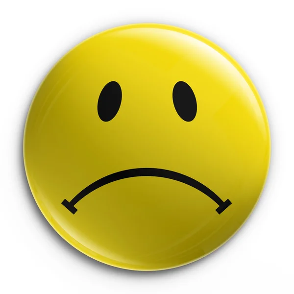 Abzeichen - trauriger Smiley — Stockfoto