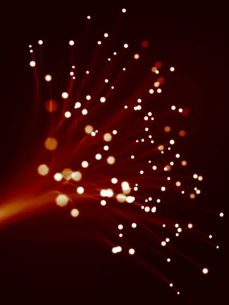 Röd optiska fibrer — Stockfoto